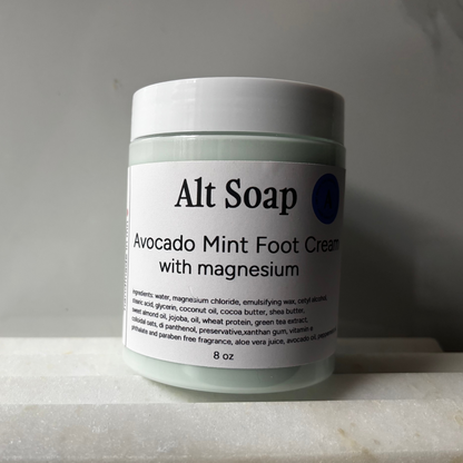 Avocado Mint Foot Cream with Magnesium