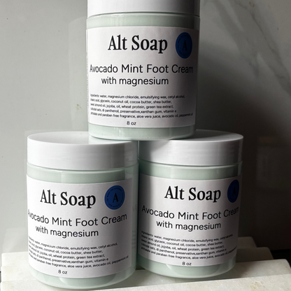 Avocado Mint Foot Cream with Magnesium